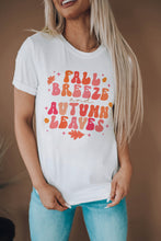 Load image into Gallery viewer, White FALL BREEZE and AUTUMN LEAVES Graphic Tee