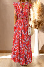 Load image into Gallery viewer, Multicolor Floral Ruffled Crop Top and Maxi Skirt Set