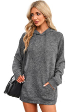 Load image into Gallery viewer, Gray Mineral Wash Kangaroo Pocket Drawstring Pullover Hoodie