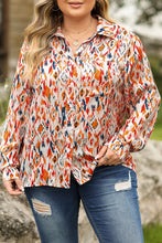 Load image into Gallery viewer, Multicolour  Abstract Print Western Fashion Plus Size Shirt
