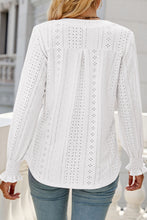 Load image into Gallery viewer, White Split Neck Textured Loose Blouse