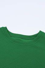 Load image into Gallery viewer, Dark Green Textured Loose Fit T Shirt and Drawstring Pants Set
