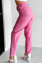 Load image into Gallery viewer, Star Shape Patchwork Mid Waist Straight Leg Jeans