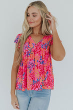 Load image into Gallery viewer, Leopard Print V Neck Flutter Sleeve Blouse