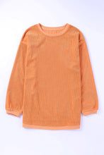 Load image into Gallery viewer, Orange Spooky Season Ghost Print Ribbed Pullover Sweatshirt