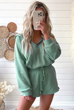 Load image into Gallery viewer, Blue French Terry Hoodie Romper
