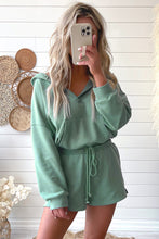 Load image into Gallery viewer, Blue French Terry Hoodie Romper