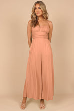 Load image into Gallery viewer, Orange Spaghetti Straps Backless Knot Wide-Leg Jumpsuit
