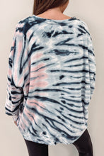 Load image into Gallery viewer, Sky Blue Tie-Dye Crewneck Long Sleeve Shift Pullover