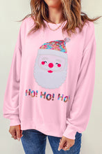 Load image into Gallery viewer, Pink HO HO HO Sequined Santa Claus Sweatshirt
