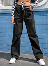 Load image into Gallery viewer, High Waist Straight Leg Cargo Pants with Pockets
