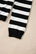 Load image into Gallery viewer, Black Stripe Slim Fit High Neck Knit Sweater