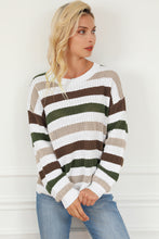 Load image into Gallery viewer, Stripe Crochet Hollow out Knit Sweater