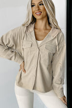 Load image into Gallery viewer, Parchment Drawstring Hooded Corduroy Shacket
