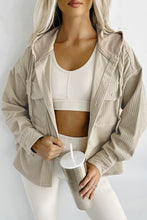 Load image into Gallery viewer, Parchment Drawstring Hooded Corduroy Shacket