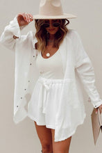 Load image into Gallery viewer, Waffle Knit Lace-up High Waist Wide Leg Casual Shorts

