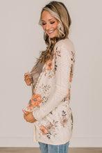 Load image into Gallery viewer, Floral Print Ribbed Knit Slim Fit Cardigan