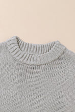 Load image into Gallery viewer, Light Grey Chunky Knit Turtle Neck Drop Shoulder Sweater