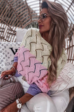 Load image into Gallery viewer, Color Block Hollow Knitted Loose Sweater