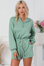 Load image into Gallery viewer, Blue French Terry Hoodie Romper