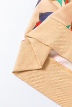 Load image into Gallery viewer, Khaki Multicolor Leopard Printed Drop Shoulder Pullover Sweatshirt