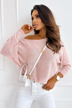 Load image into Gallery viewer, Pink Ribbon Bow Knot Dolman Sleeve Sweater