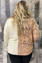 Load image into Gallery viewer, Multicolor Leopard Cable Knit Mix Patchwork Cutout Plus Top
