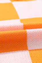 Load image into Gallery viewer, Orange Checkered Bishop Sleeve Sweater