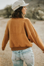 Load image into Gallery viewer, Zip Collared Big Flap Pocket Exposed Seam Sweatshirt