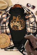 Load image into Gallery viewer, Black Halloween Sunflower Pumpkin Graphic Tee