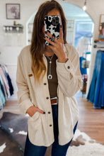 Load image into Gallery viewer, Beige Corduroy Buttoned Front Pocketed Shacket