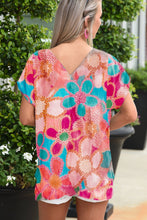 Load image into Gallery viewer, Abstract Print V Neck Dolman Blouse