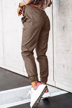 Load image into Gallery viewer, Brown Leather Tie Waist Jogger Pants
