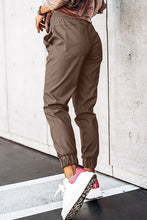 Load image into Gallery viewer, Brown Leather Tie Waist Jogger Pants
