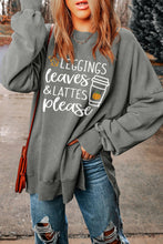 Load image into Gallery viewer, Gray Slogan Print Side Split Oversized Sweatshirt