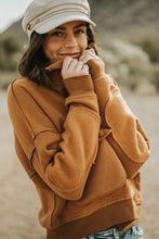 Load image into Gallery viewer, Zip Collared Big Flap Pocket Exposed Seam Sweatshirt