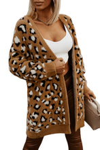 Load image into Gallery viewer, Brown Leopard Print Fur Cardigan