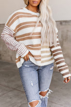Load image into Gallery viewer, Stripe Blocked Drop Shoulder Slouchy Sweater