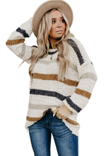 Load image into Gallery viewer, Striped Popcorn Knit Sweater