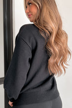 Load image into Gallery viewer, Black Halloween Pumpkin Face Pattern Drop Shoulder Sweater