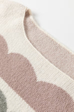 Load image into Gallery viewer, Gray Wave Striped Balloon Sleeve Drop Shoulder Sweater