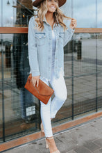 Load image into Gallery viewer, Flap Pocket Buttoned Raw Hem Denim Jacket