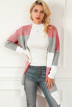 Load image into Gallery viewer, Green Colorblock Stripe Open-Front Cardigan