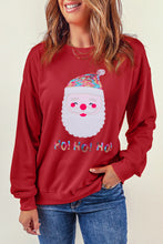 Load image into Gallery viewer, Fiery Red HO HO HO Sequined Santa Claus Sweatshirt