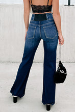 Load image into Gallery viewer, Buttons Elastic Wide Waistband Back Flare Jeans