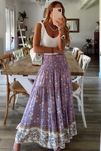 Load image into Gallery viewer, Floral Print Shirred High Waist Maxi Skirt