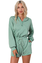 Load image into Gallery viewer, Blue French Terry Hoodie Romper