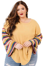 Load image into Gallery viewer, Yellow Serape Striped Bell Sleeve Plus Size Top