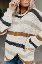 Load image into Gallery viewer, Striped Popcorn Knit Sweater