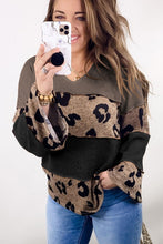 Load image into Gallery viewer, Multicolour Colorblock Patchwork V-Neck Loose Sleeve Knit Top